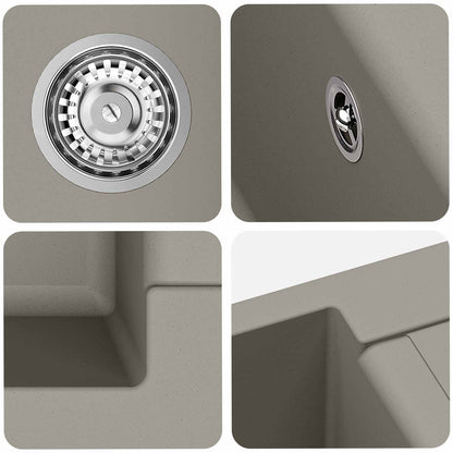 Lavello Grigio 780 x 500 mm 80% Quarzo e 20% Resina