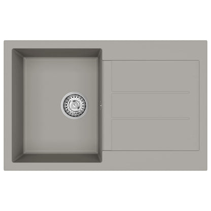 Lavello Grigio 780 x 500 mm 80% Quarzo e 20% Resina