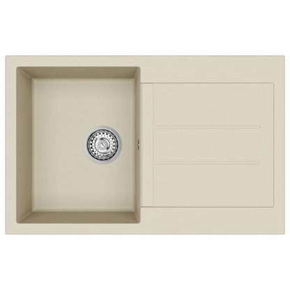 Lavello Beige 780 x 500 mm 80% Quarzo e 20% Resina