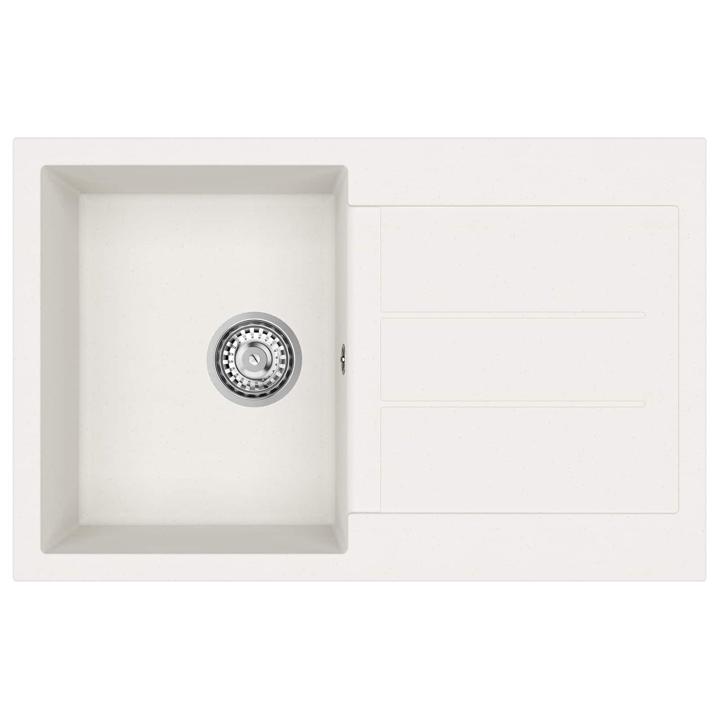 Lavello Bianco 780 x 500 mm 80% Quarzo e 20% Resina