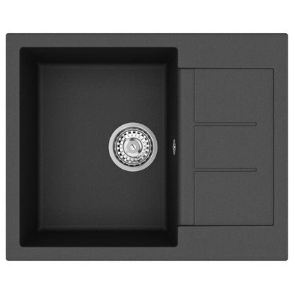 Lavello Nero 620 x 500 mm 80% Quarzo e 20% Resina