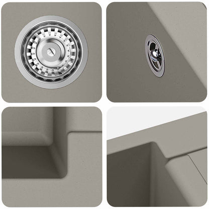 Lavello Grigio 780 x 500 mm 80% Quarzo e 20% Resina