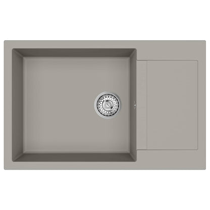 Lavello Grigio 780 x 500 mm 80% Quarzo e 20% Resina