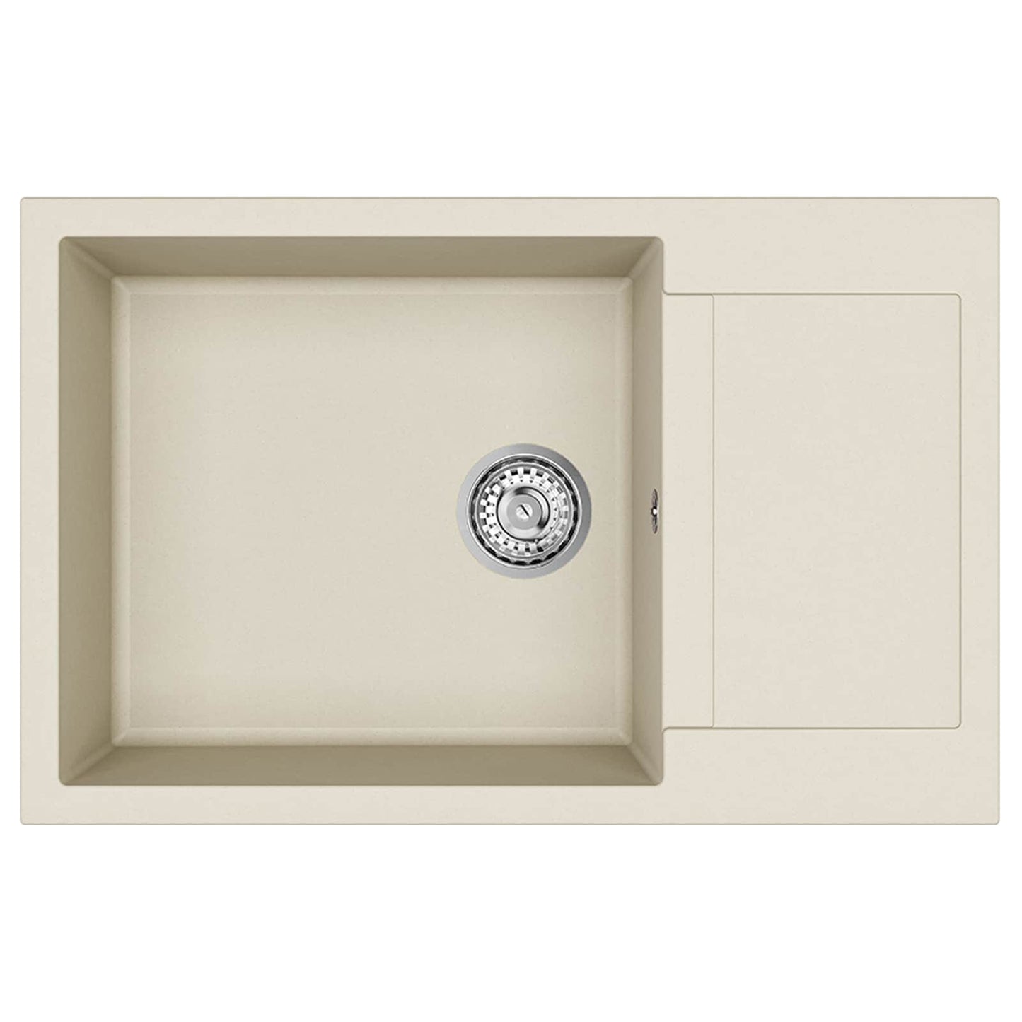 Lavello Beige 780 x 500 mm 80% Quarzo e 20% Resina