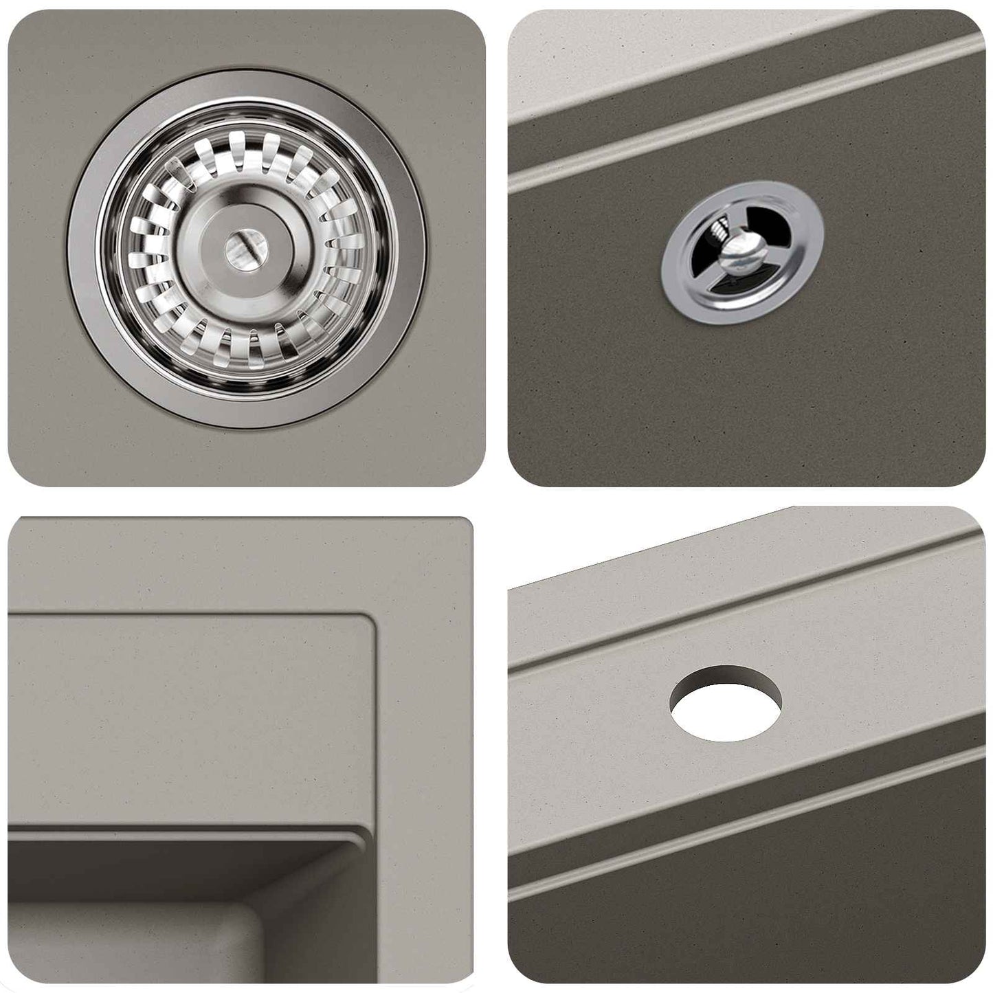 Lavello Grigio 470 x 440 mm Granito | homemem39
