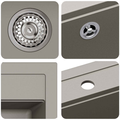 Lavello Grigio 470 x 440 mm Granito | homemem39