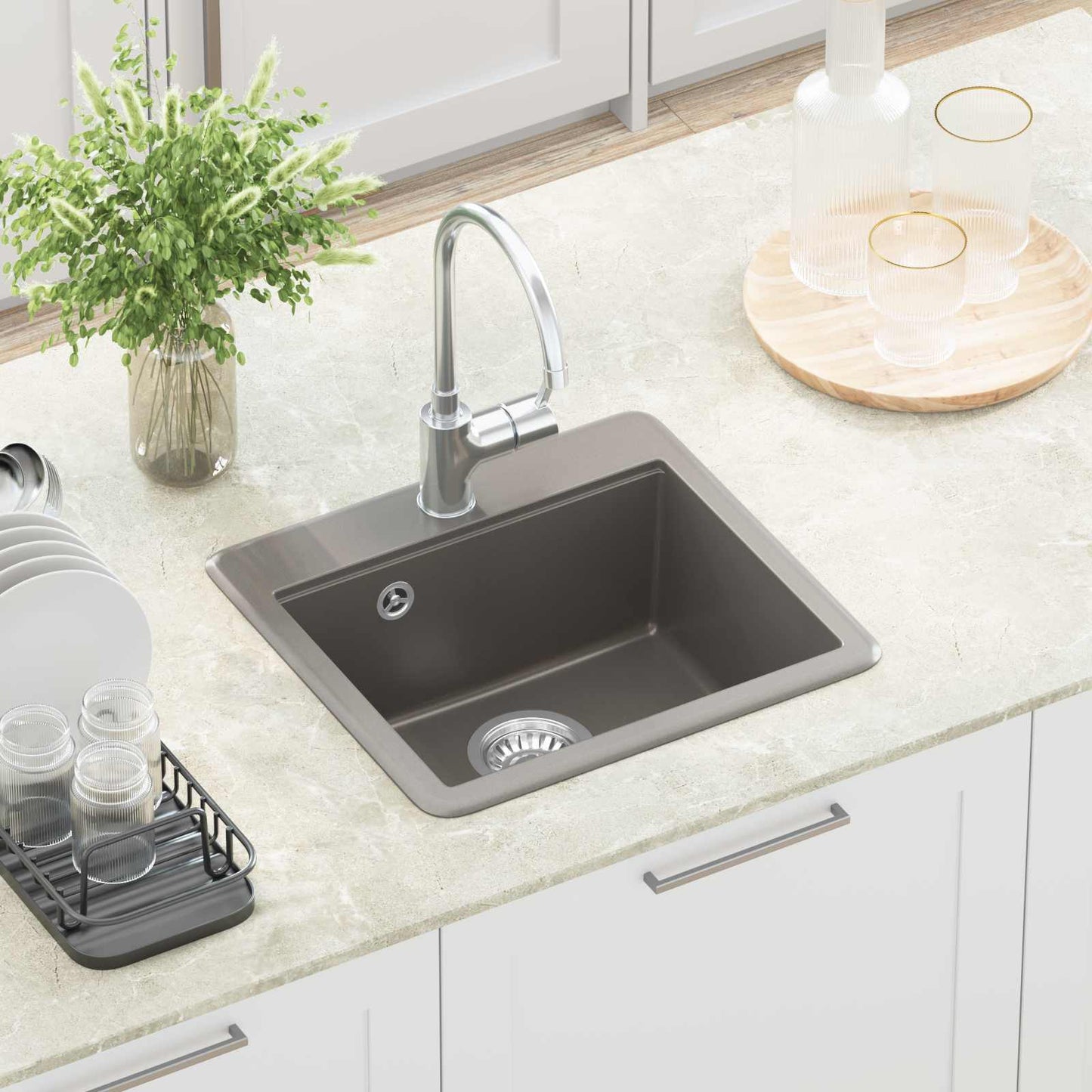 Lavello Grigio 470 x 440 mm Granito | homemem39