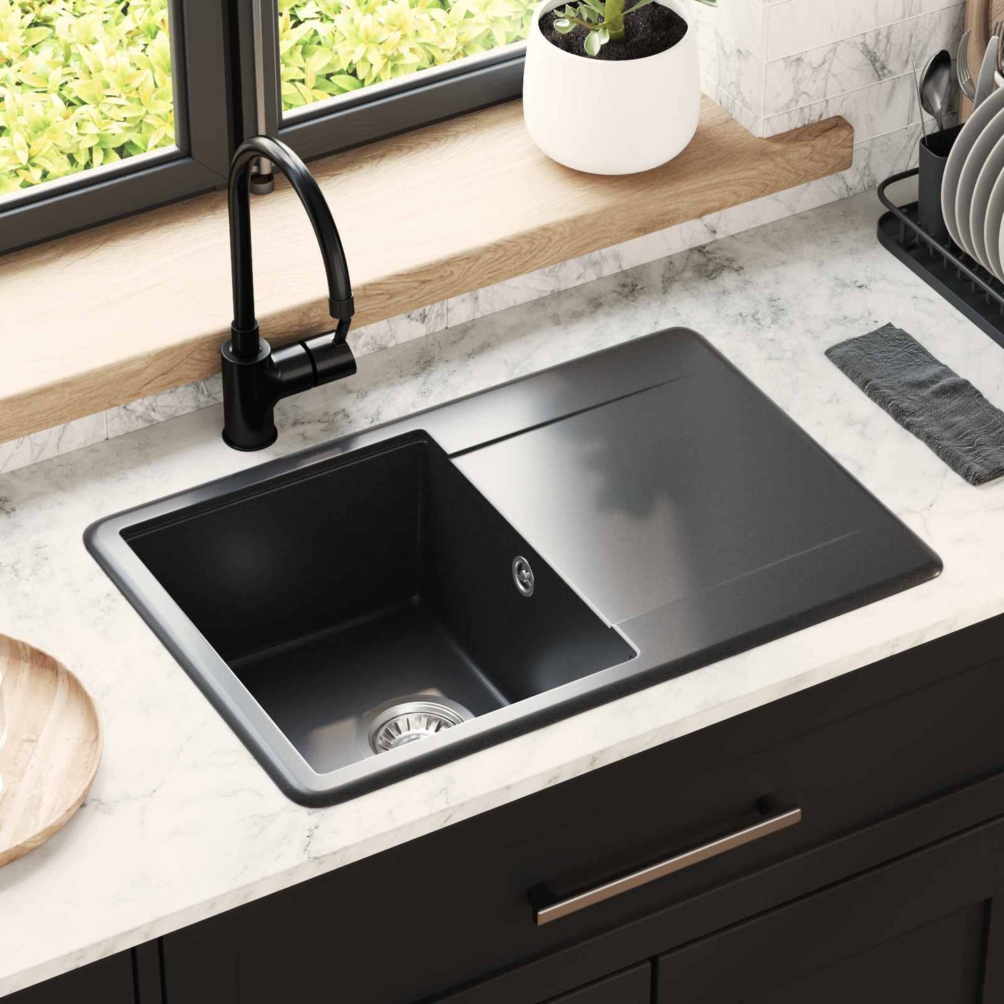 Lavello Nero 670 x 460 mm Granito | homemem39