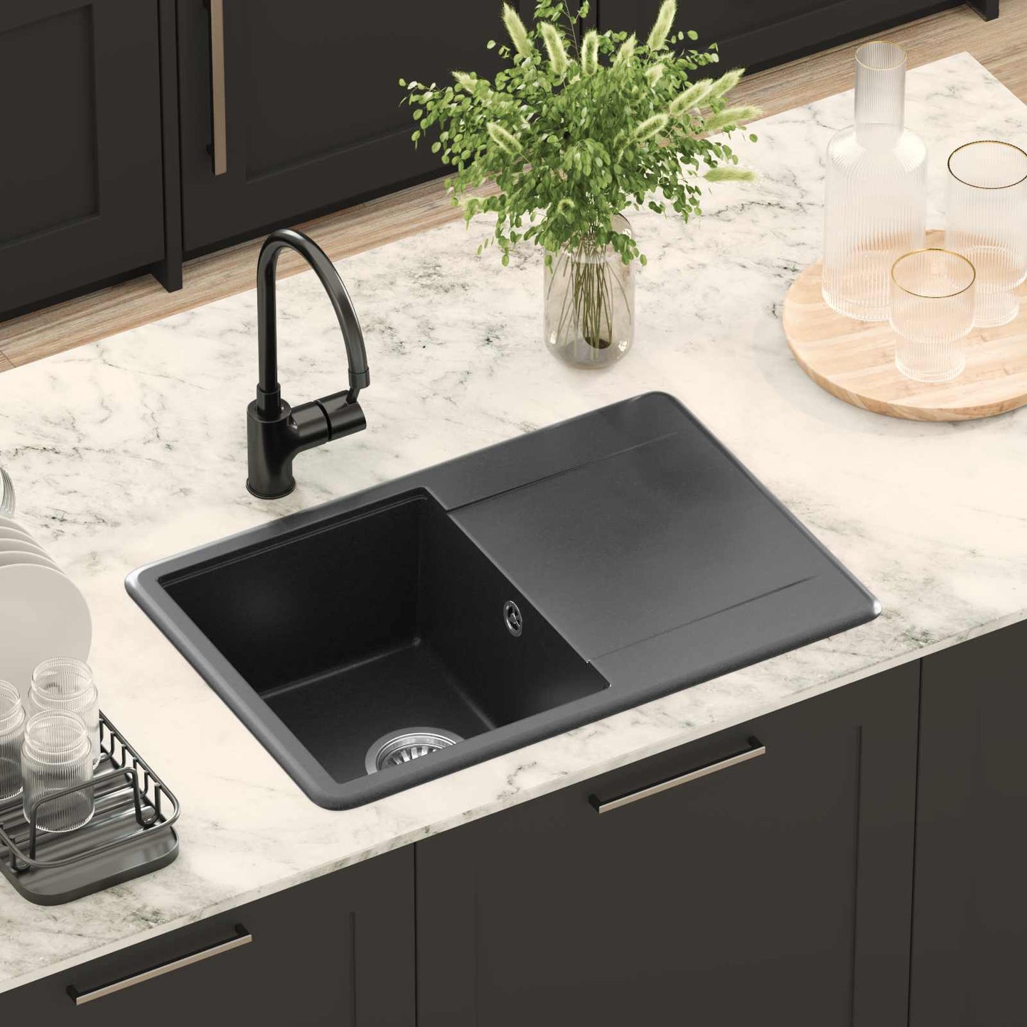 Lavello Nero 670 x 460 mm Granito | homemem39