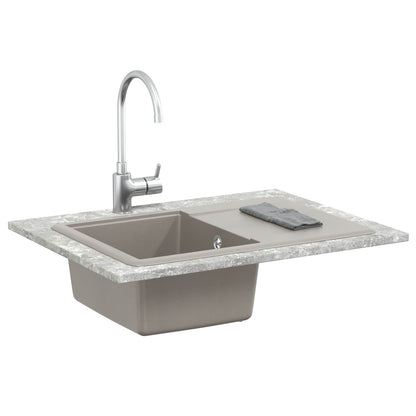 Lavello Grigio 670 x 460 mm 80% Quarzo e 20% Resina | homemem39