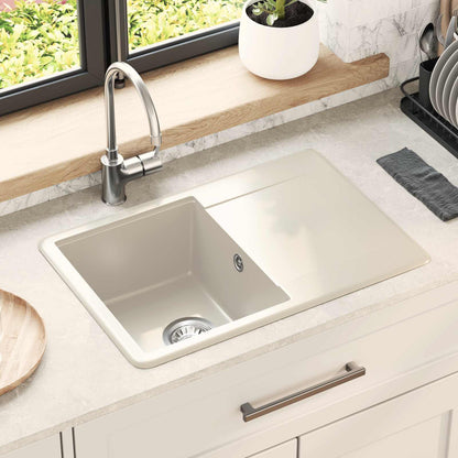 Lavello Beige 670 x 460 mm 80% Quarzo e 20% Resina | homemem39