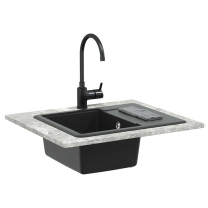 Lavello Nero 560 x 460 mm 80% Quarzo e 20% Resina | homemem39