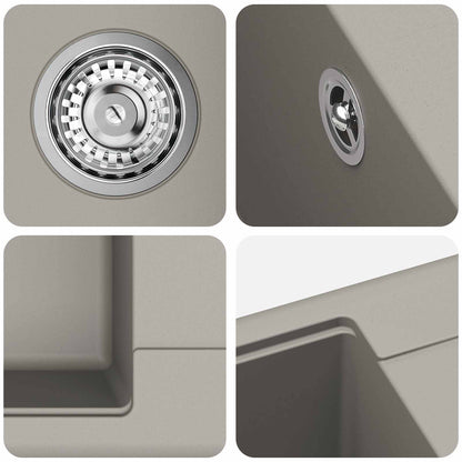 Lavello Grigio 560 x 460 mm 80% Quarzo e 20% Resina | homemem39