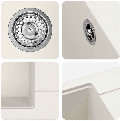 Lavello Bianco 560 x 460 mm 80% Quarzo e 20% Resina | homemem39