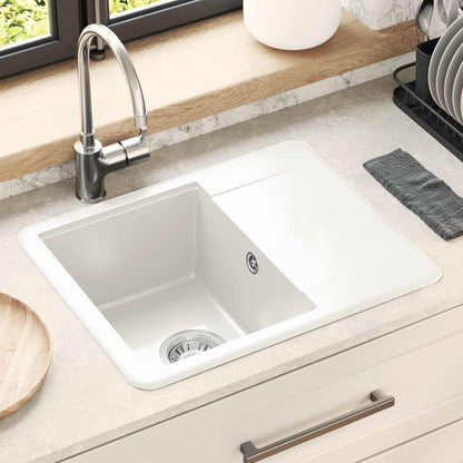 Lavello Bianco 560 x 460 mm 80% Quarzo e 20% Resina | homemem39