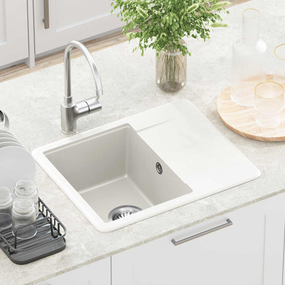 Lavello Bianco 560 x 460 mm 80% Quarzo e 20% Resina | homemem39