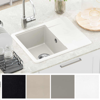 Lavello Bianco 560 x 460 mm 80% Quarzo e 20% Resina | homemem39