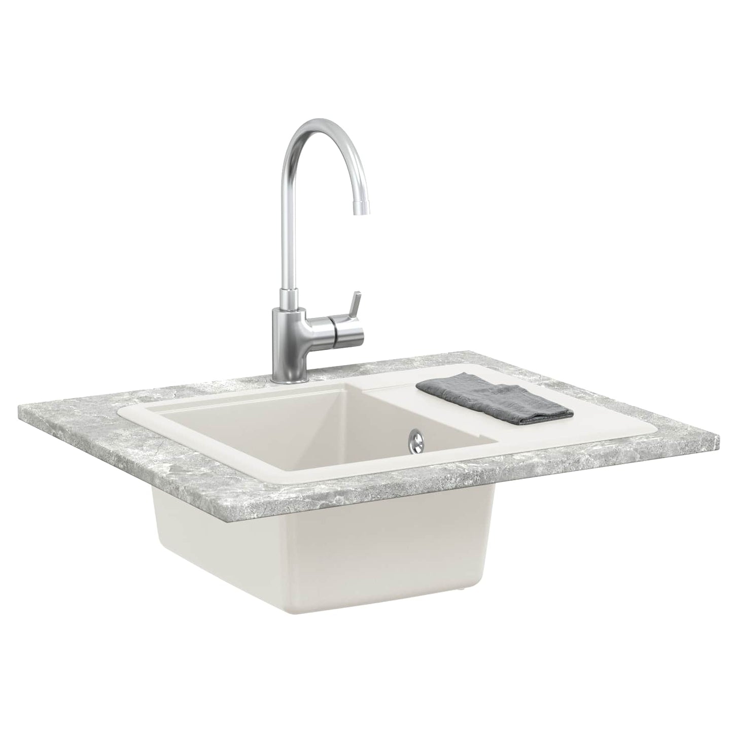 Lavello Bianco 560 x 460 mm 80% Quarzo e 20% Resina | homemem39