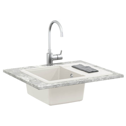 Lavello Bianco 560 x 460 mm 80% Quarzo e 20% Resina | homemem39