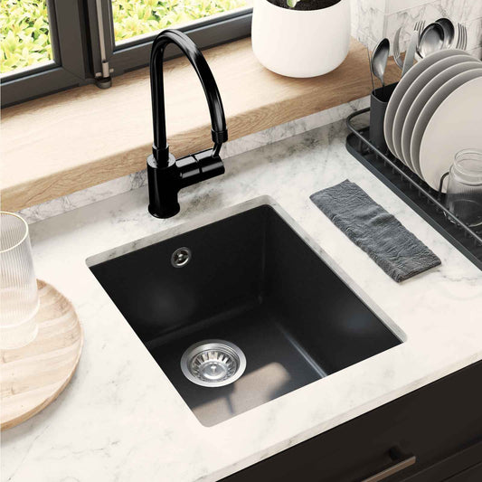 Lavello Nero 370 x 460 mm 80% Quarzo e 20% Resina