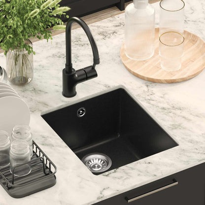Lavello Nero 370 x 460 mm 80% Quarzo e 20% Resina | homemem39