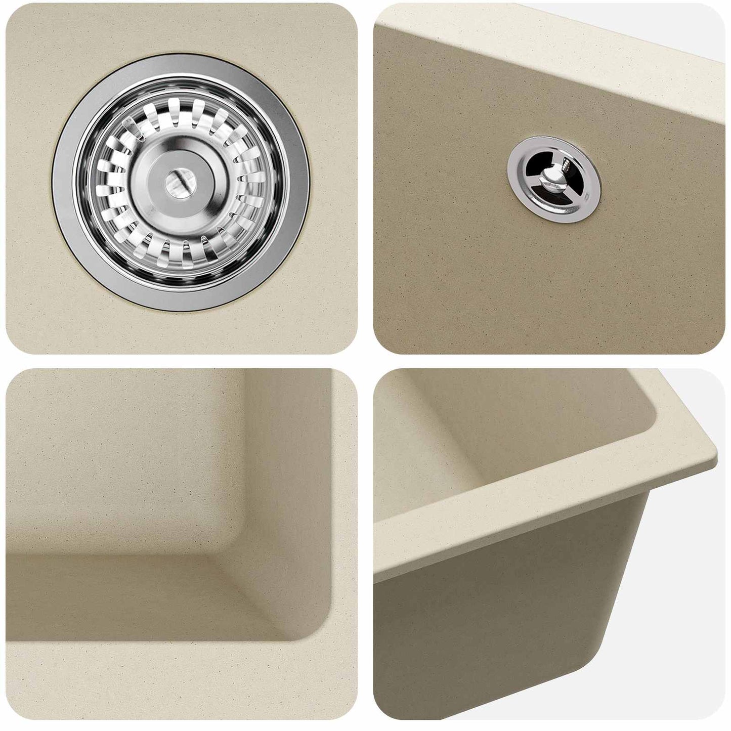 Lavello Beige 370 x 460 mm 80% Quarzo e 20% Resina | homemem39