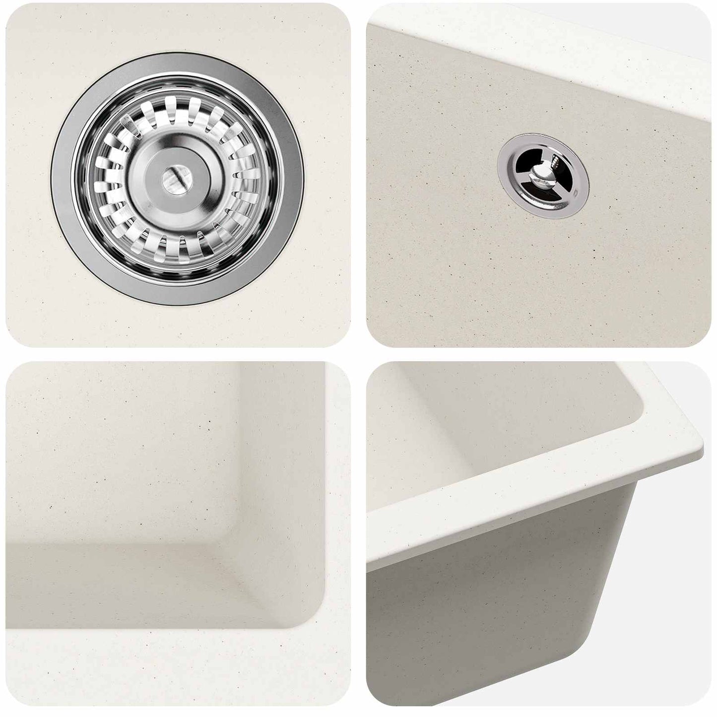 Lavello Bianco 370 x 460 mm 80% Quarzo e 20% Resina | homemem39