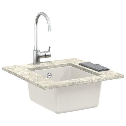 Lavello Bianco 370 x 460 mm 80% Quarzo e 20% Resina | homemem39