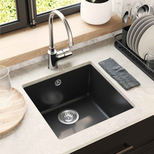 Lavello Nero 430 x 460 mm 80% Quarzo e 20% Resina