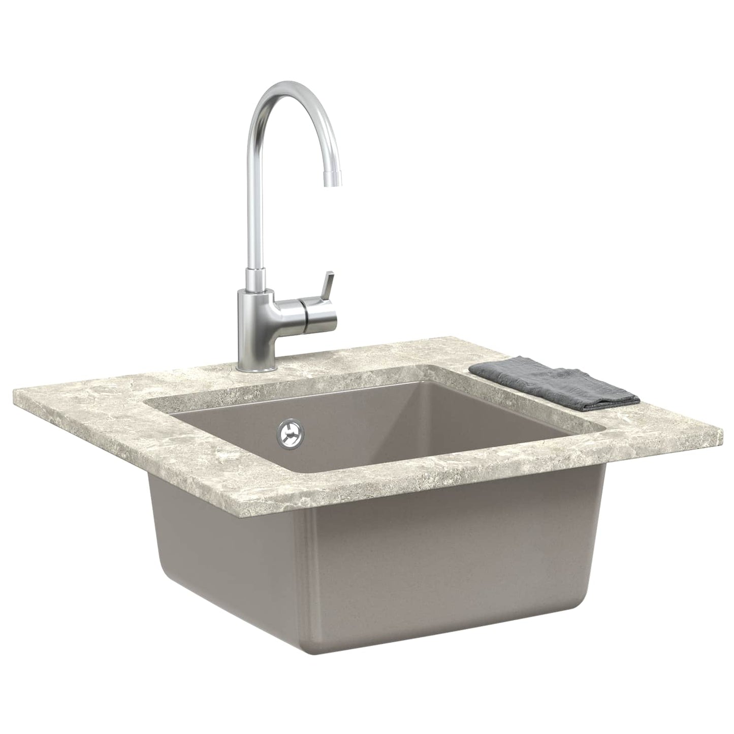 Lavello Grigio 430 x 460 mm 80% Quarzo e 20% Resina | homemem39