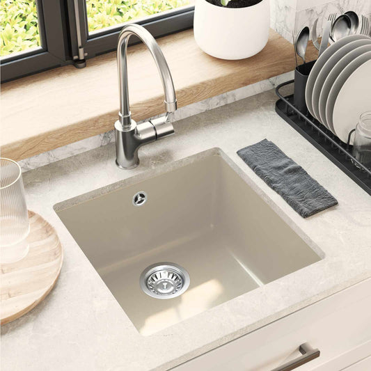 Lavello Beige 430 x 460 mm 80% Quarzo e 20% Resina