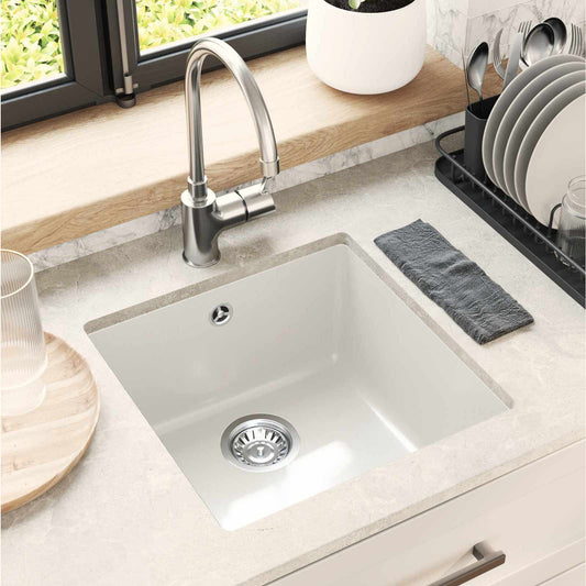 Lavello Bianco 430 x 460 mm 80% Quarzo e 20% Resina