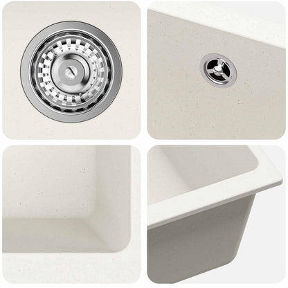 Lavello Bianco 530 x 460 mm 80% Quarzo e 20% Resina | homemem39