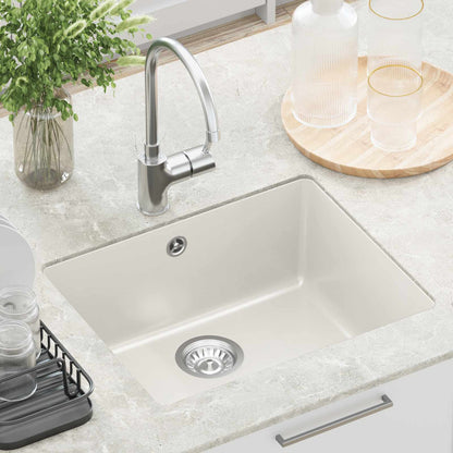 Lavello Bianco 530 x 460 mm 80% Quarzo e 20% Resina | homemem39