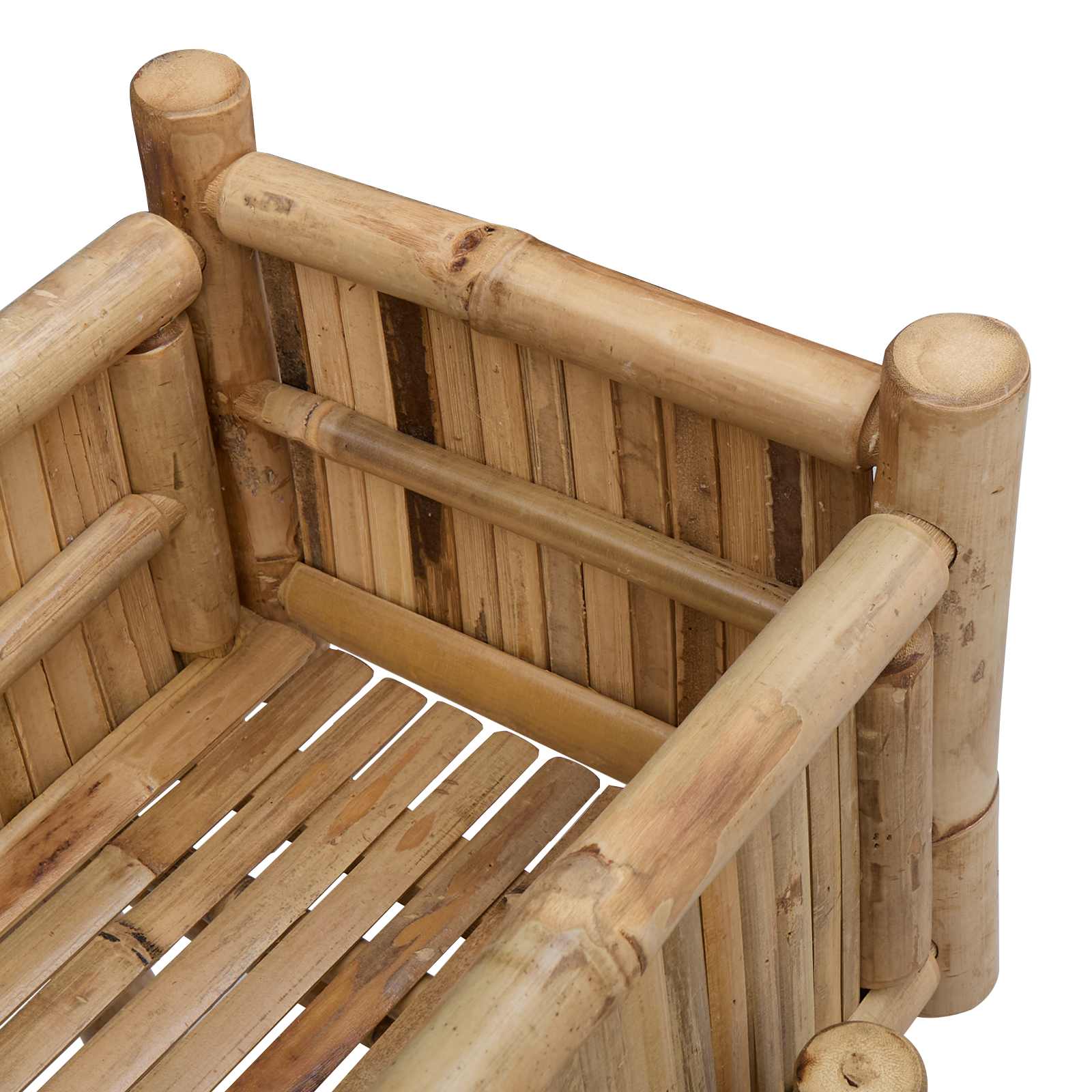 Vaso da Giardino con Supporto Naturale 50 x 38 x 74 cm Bambù | homemem39