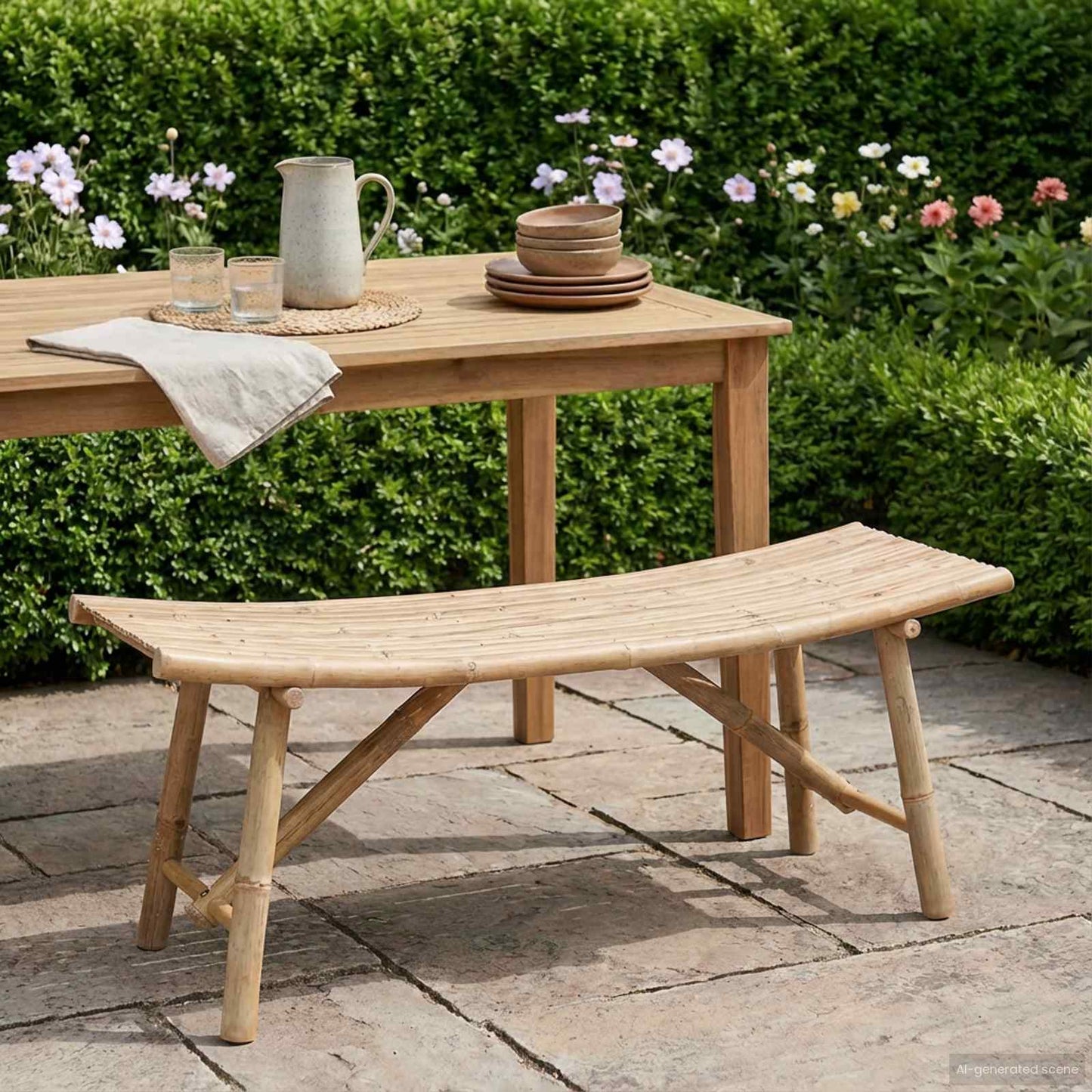 Panchina da giardino Naturale 110 x 45 x 50 cm Bambù | homemem39
