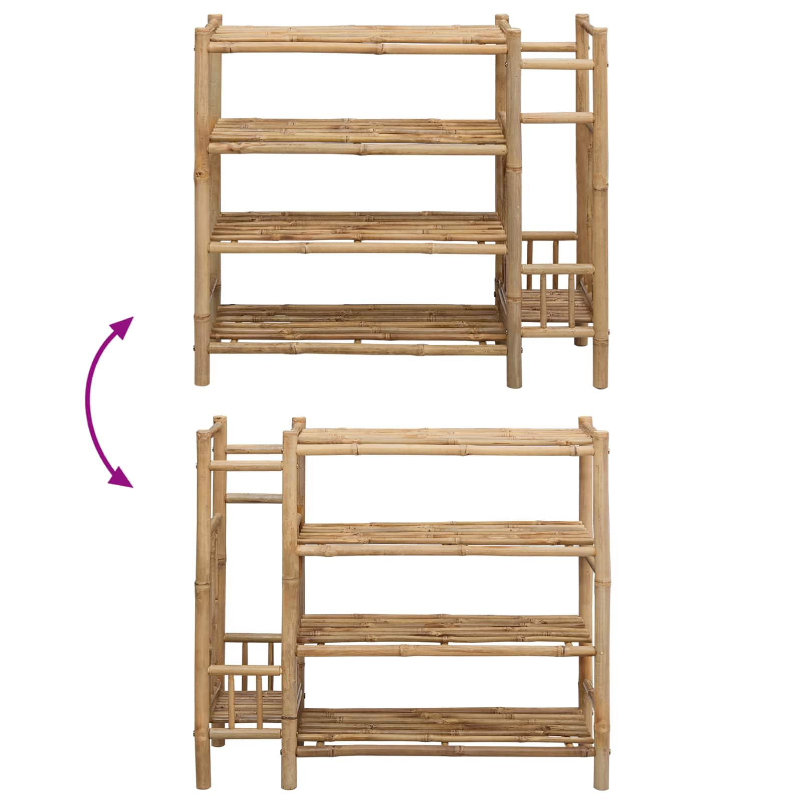 Scarpiera con lo scaffale Naturale 88 x 27 x 80 cm Bambù | homemem39