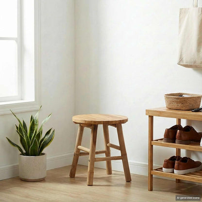 Panca da Giardino Naturale Ø 38 x 42 cm Bambù | homemem39