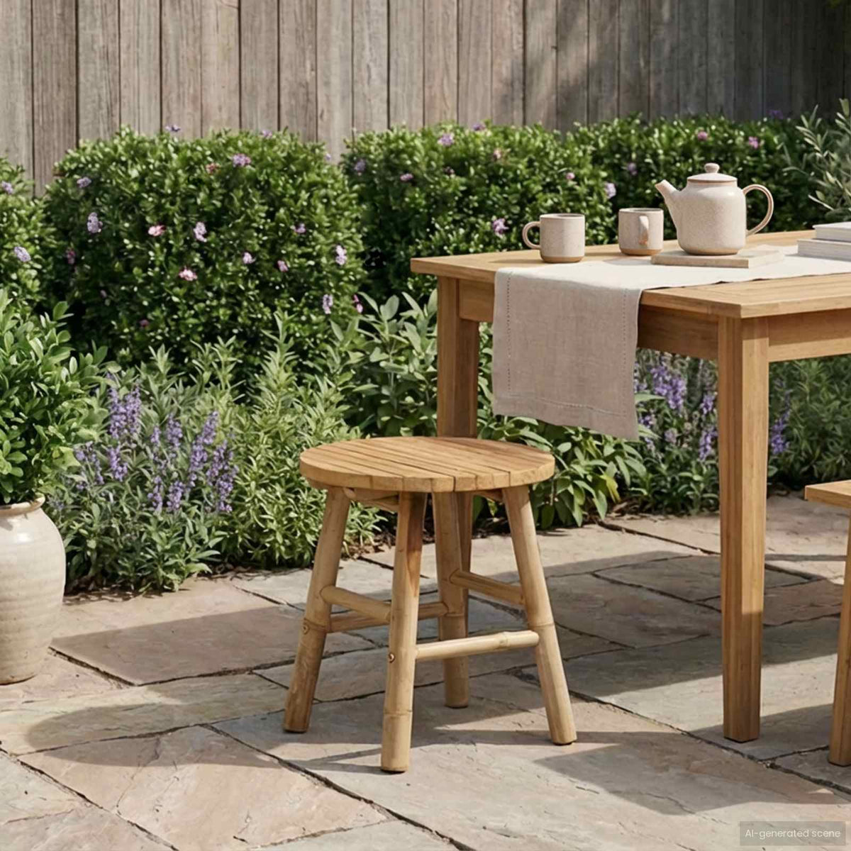Panca da Giardino Naturale Ø 38 x 42 cm Bambù | homemem39
