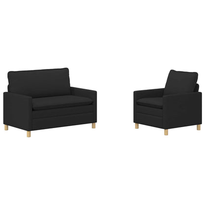 Set di divani 2 pz Nero Tessuto | homemem39