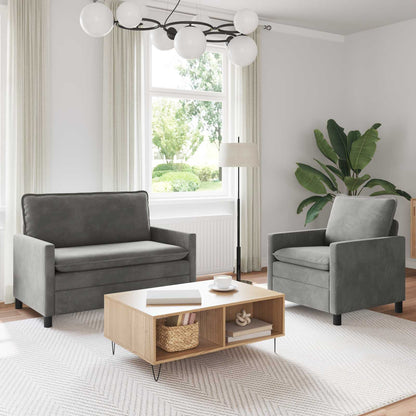 Set di divani 2 pcs Grigio Chiaro Velluto | homemem39