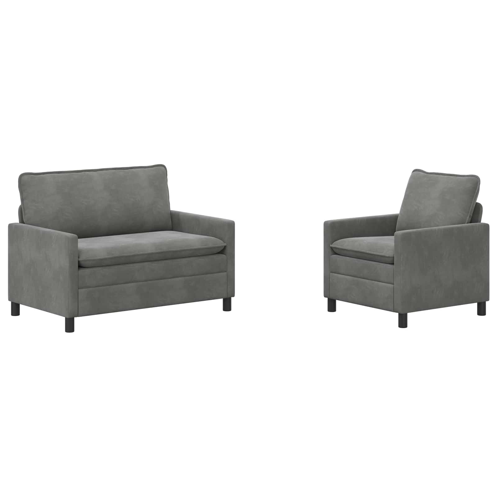Set di divani 2 pcs Grigio Scuro Velluto | homemem39