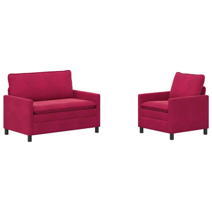 Set di divani 2 pcs Rosso Vino Velluto | homemem39