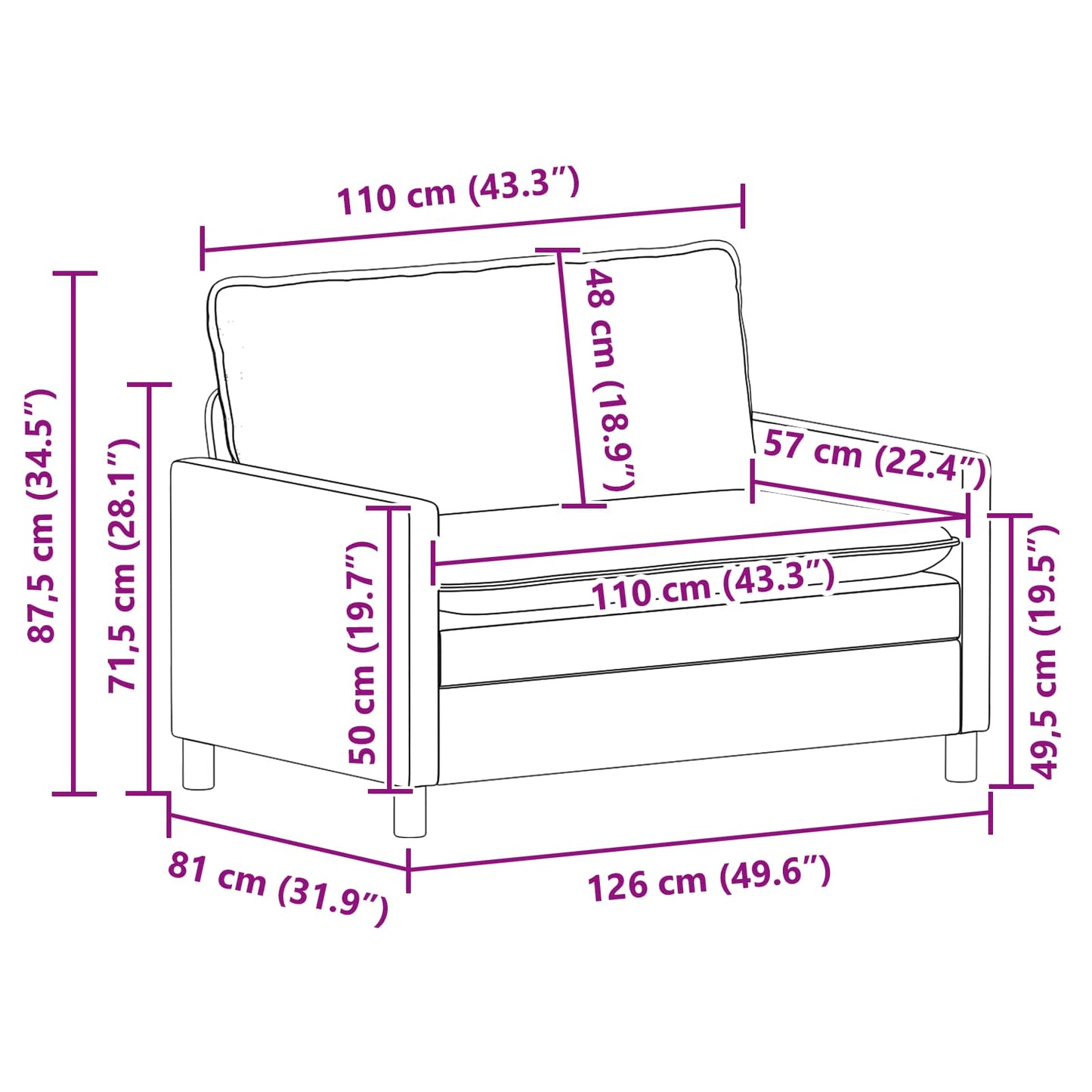 Set di divani 2 pz Grigio Chiaro Tessuto | homemem39