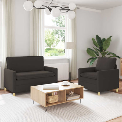 Set di divani 2 pz Grigio Scuro Tessuto | homemem39