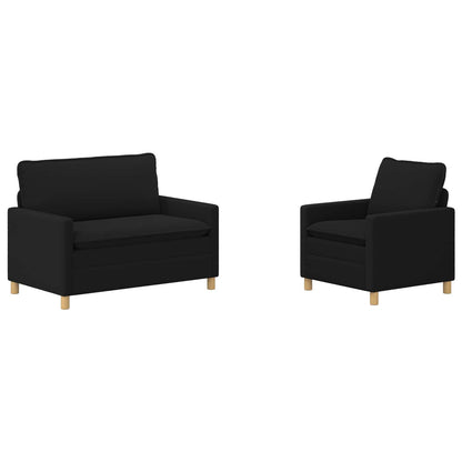Set di divani 2 pz Nero Tessuto | homemem39