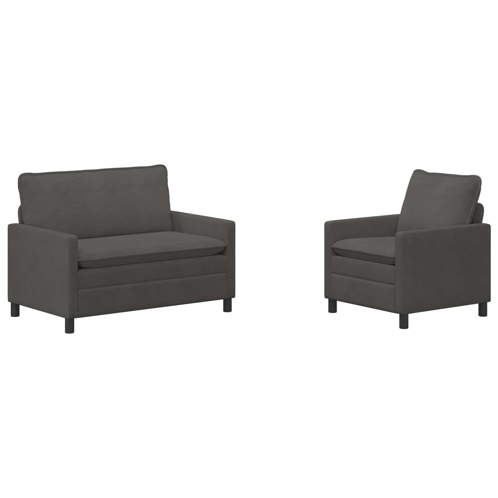 Set di divani 2 pcs Grigio Scuro Tessuto | homemem39