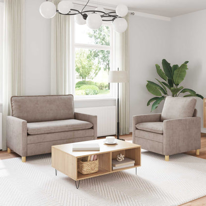 Set di divani 2 pcs Beige Poliestere | homemem39