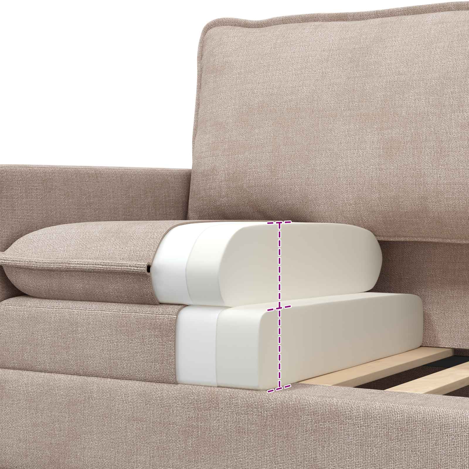 Set di divani 2 pcs Beige Poliestere | homemem39