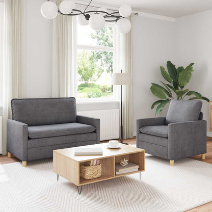 Set di divani 2 pcs Grigio Chiaro Poliestere | homemem39
